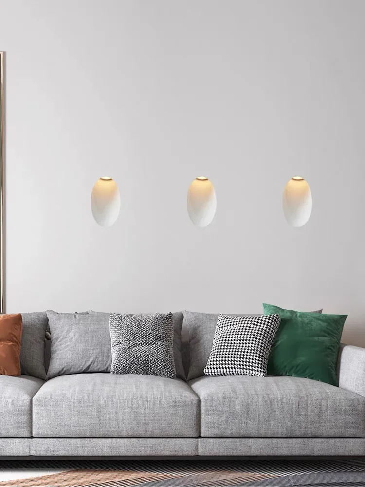 Modern Gypsum Wall Lamp Simple Bedroom Kitchen Store Hotel Stairs Footlight Home Decor Lighting Fixture LED Wall Sconce Lights