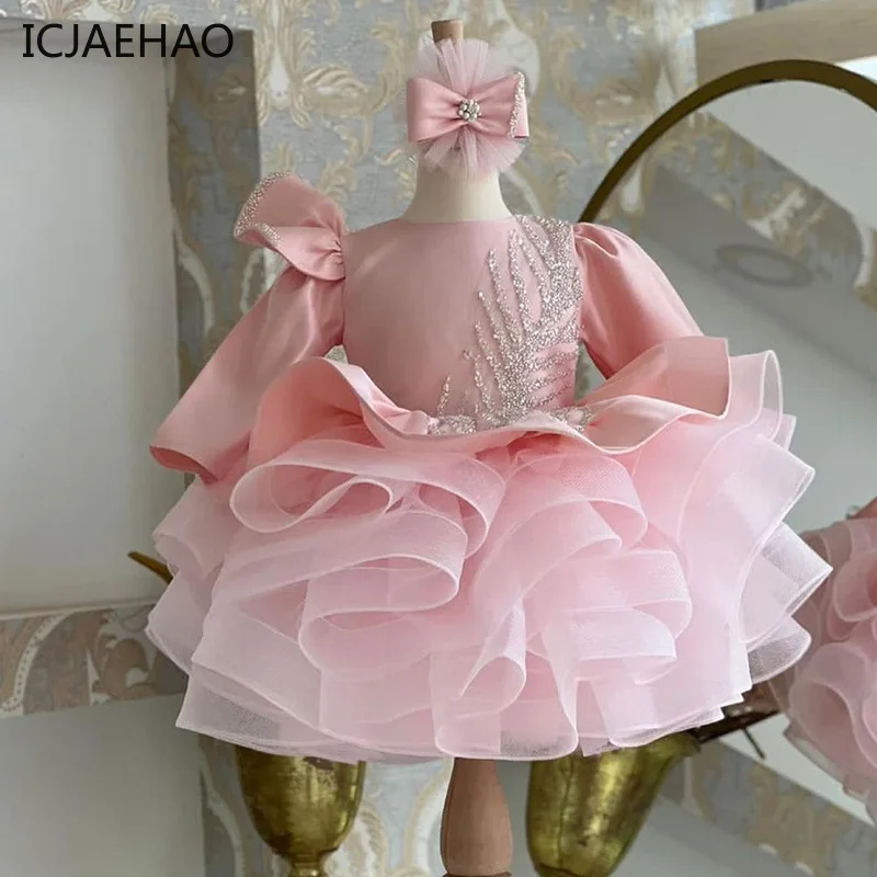 children-first-birthday-party-junior-one-piece-dress-girls-elegant-princess-outfit-kids-pink-sequins-flared-ball-gowns-clothes