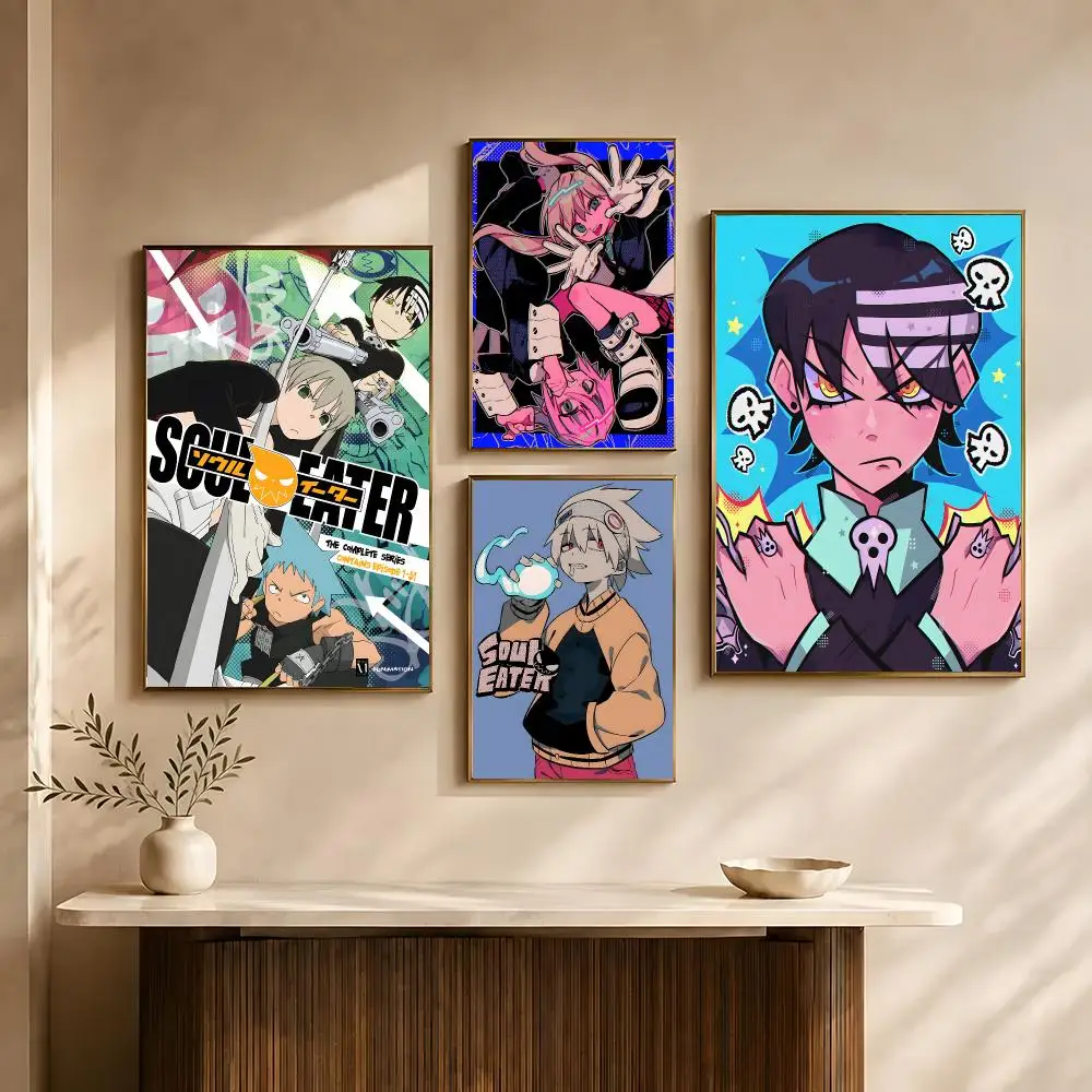 Anime Soul Eater Poster Poster All-match HD Waterproof Self-Adhesive Wall Art Sticker For Home Bedroom