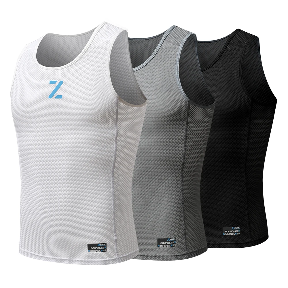 

ZRSE Cycling Base Layer Vest Sleeveless Reflective Cycling Jersey Men Fitness Bicycle Cycling Top Breathable Elastic Undershirt