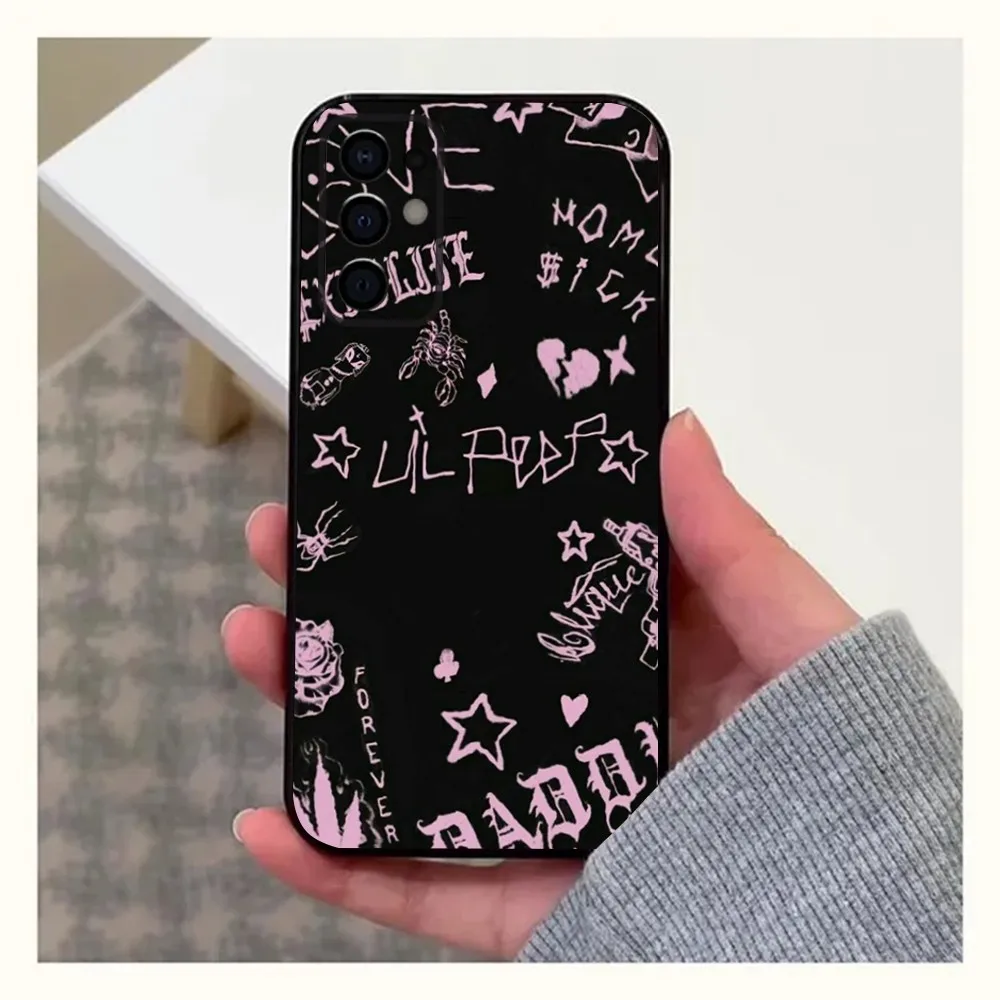 Rapper L-Lil P-Peep Phone Case For Samsung S24,S21,S22,S23,S30,Ultra,S20,Plus,Fe,Lite,Note,10,9,5G Black Soft Cover