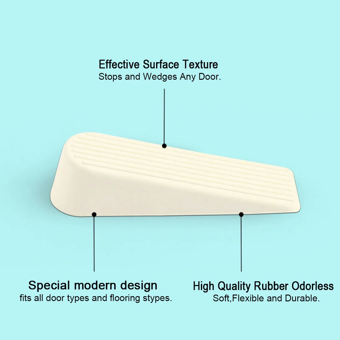 3 Stück Gummi Home Office Anti-Rutsch-Keil-Türstopper Türstopper Schutz Beige