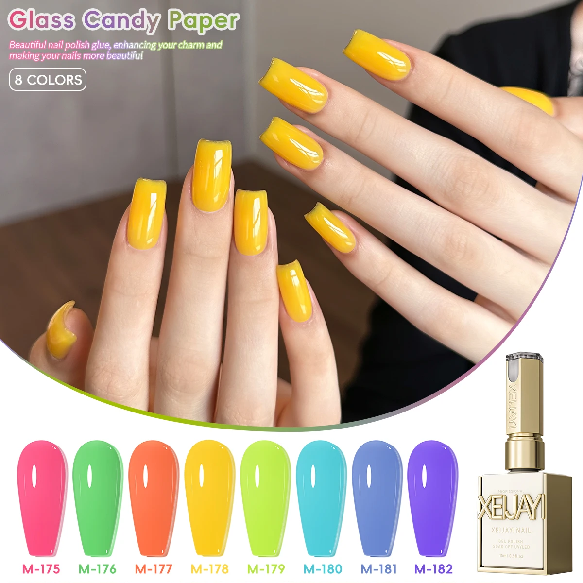 

XEIJAYI 15 мл 8 шт. набор гель-лаков для ногтей Candy Series, УФ-светодиодный погружной лак для ногтей, праздничный дизайн лака для ногтей «сделай сам» на весну