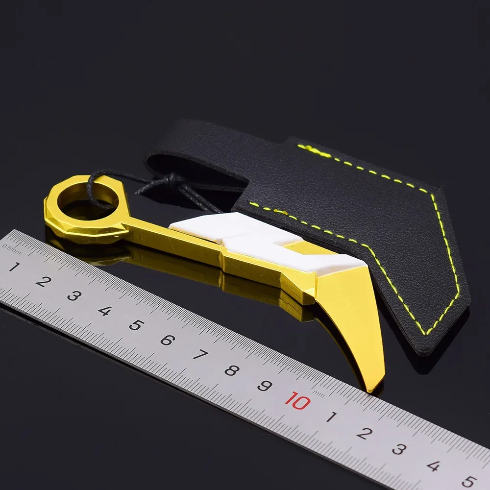 12cm Melee Prime Karambit Keychain Game Peripheral VALORANT Flexible Metal Mini Uncut Knife Weapon Model Blade Sword Gifts Toys