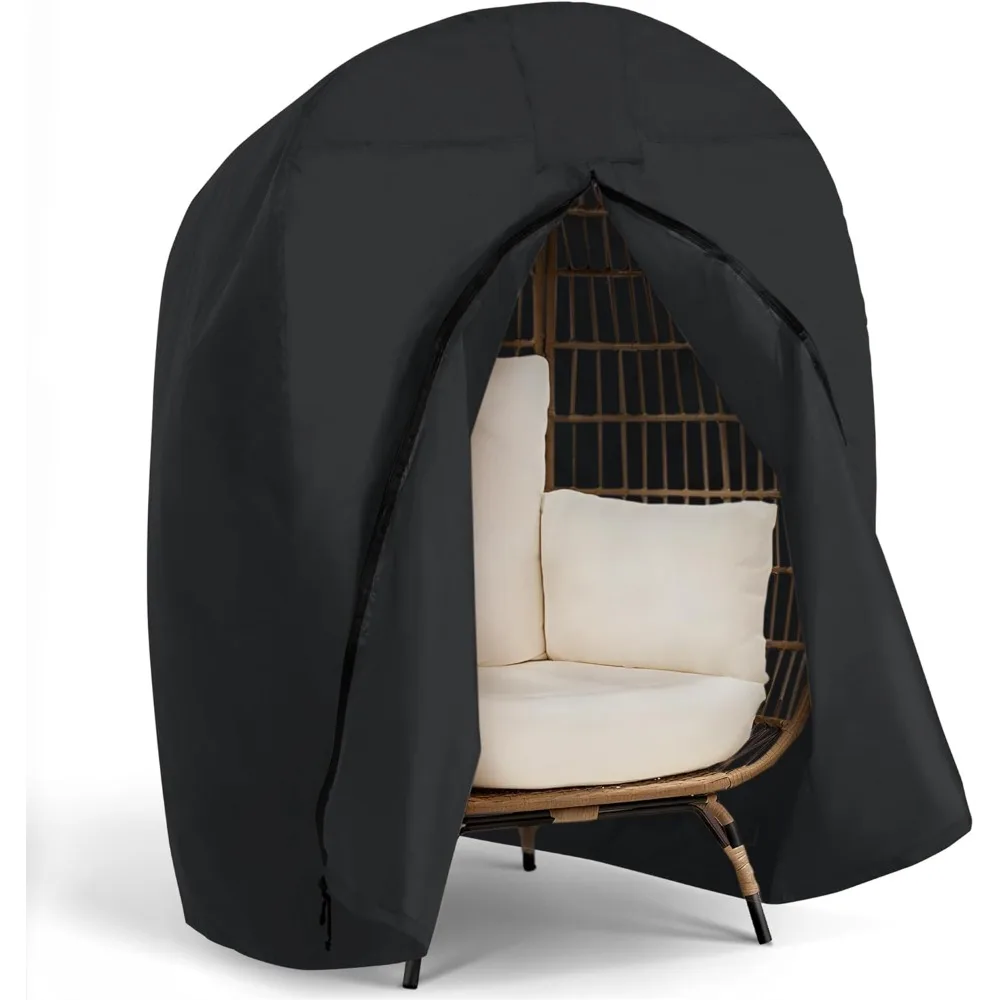 

Черный чехол на стул-яйцо для патио среднего размера для использования в помещении и на открытом воздухе