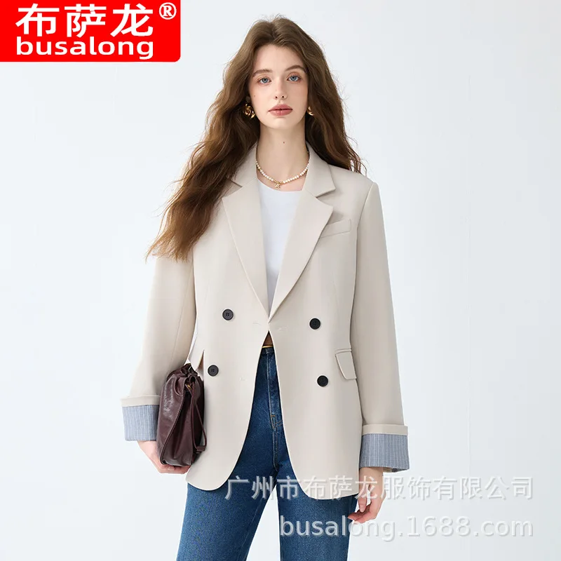 

2025New Stylish Fashion Suit Casual Women's Long Sleeve Professional Blazer Formal Women's Single Jacket Workwear1870