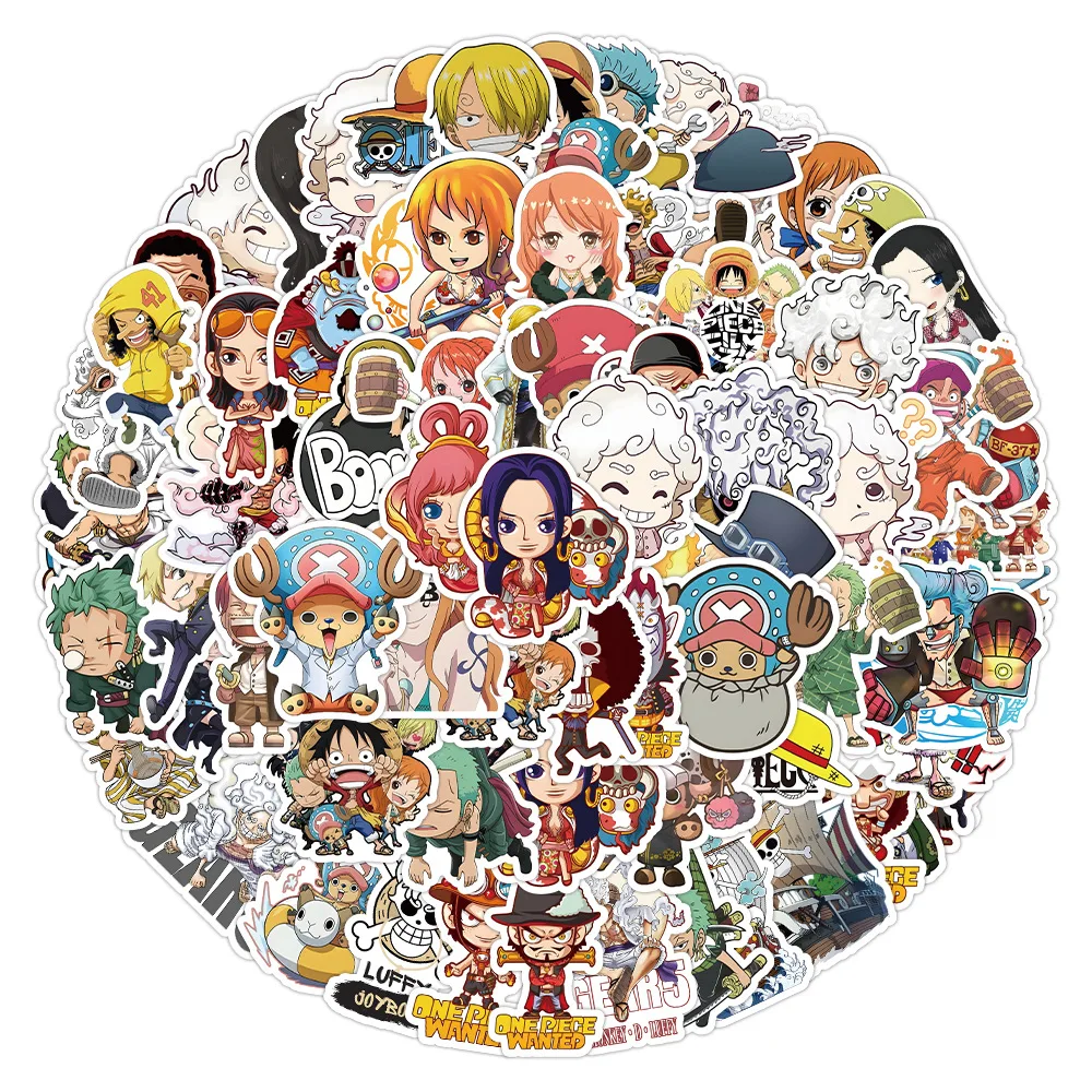 10/30/50/100PCS One Piece Anime Cartoon Graffiti Stickers DIY Skateboard Fridge Motorcycle Luggage Waterproof Sticker Toy Gift