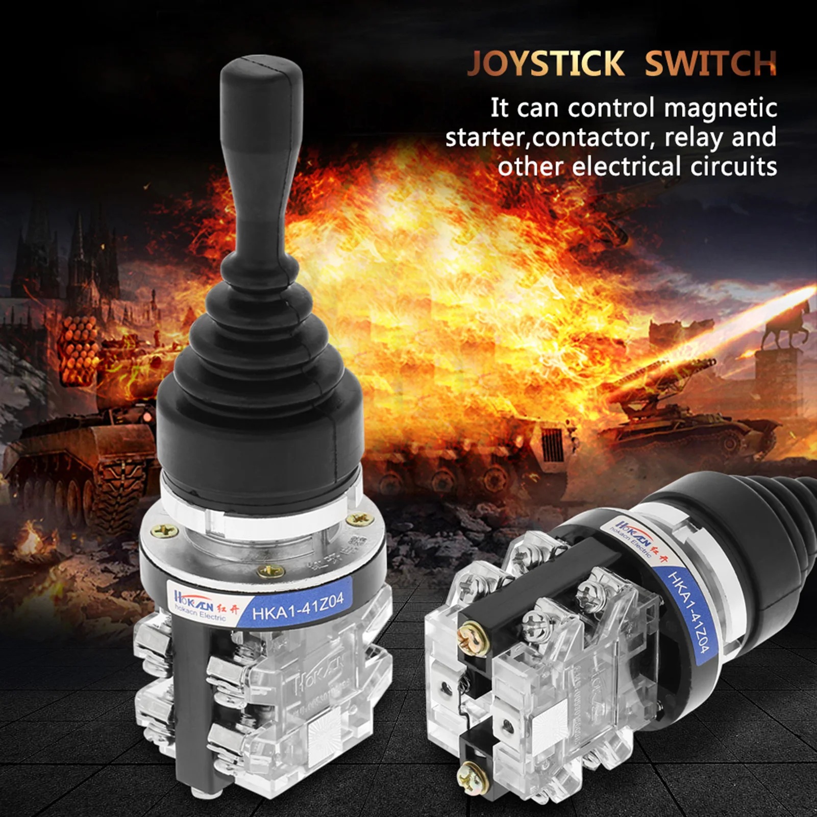 4 Position 4NO Spring Return Momentary  Stick Joystick Switch Replacement for HKAI-41Z04 Spring Return Switch Joystick Switch