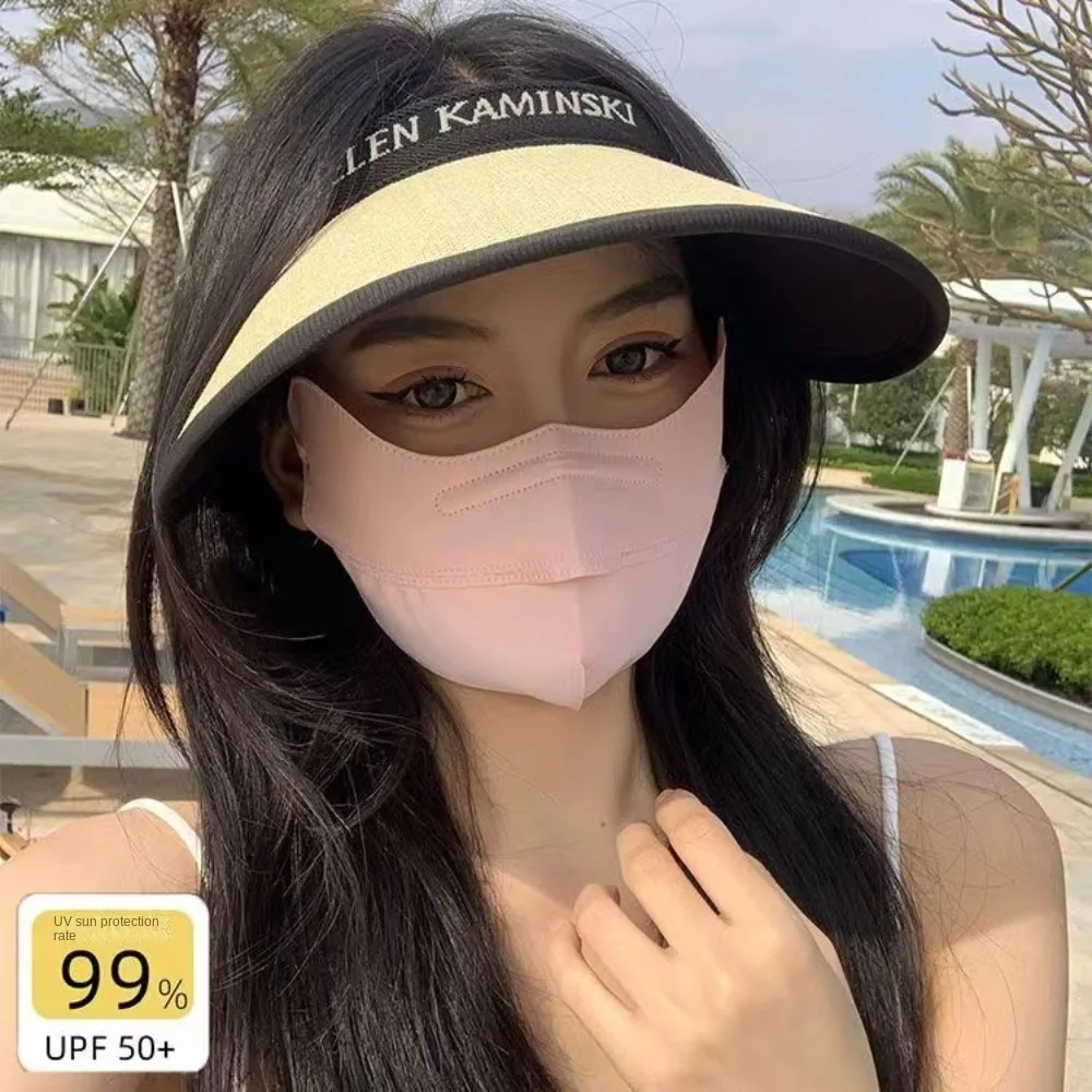 Anti-uv UPF50+ Ice Silk Sunscreen Mask Face Veil Summer Outdoor Riding Hiking Face Mask Breathable Unisex Face Cover Scarf