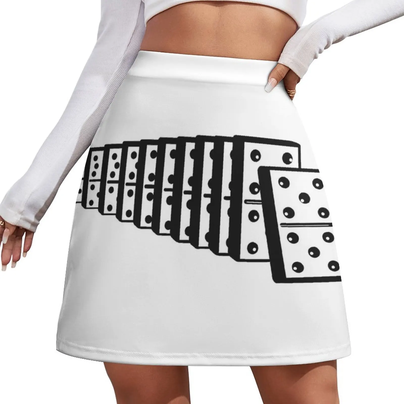 Dominoes Falling Mini Skirt Female clothing night club outfits korean style skirt korean style Mini Skirt