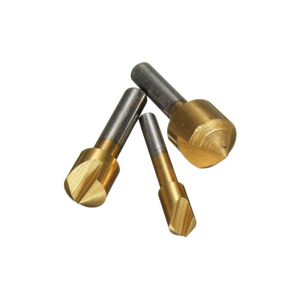 Krachtige-Jeu de forets d'alésage pour évier de seau HSS, bois et métal, outil de chanfrein à poignée ronde, résistant à 90, 6mm, 10mm, 13mm, 16mm, 19mm, 5 pièces
