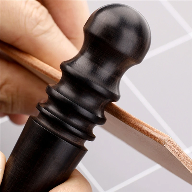 Pelle fatta a mano in pelle fai da te lucidatura bordo legno di sandalo bastone abrasivo rotondo lucidatrice macchina utensile strumenti Edge Craft Stick