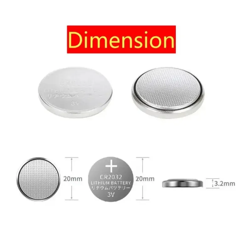 5-20PCS CR2032 CR 2032 Button Battery 3V Lithium Battery For Watch Toy Calculator Car Remote Control Button Coin Cell