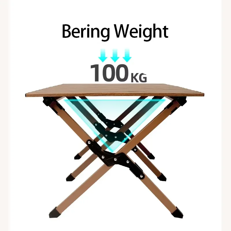 2024  Outdoor Folding Table Roll Table Portable Camping Table and Chair Set Camping