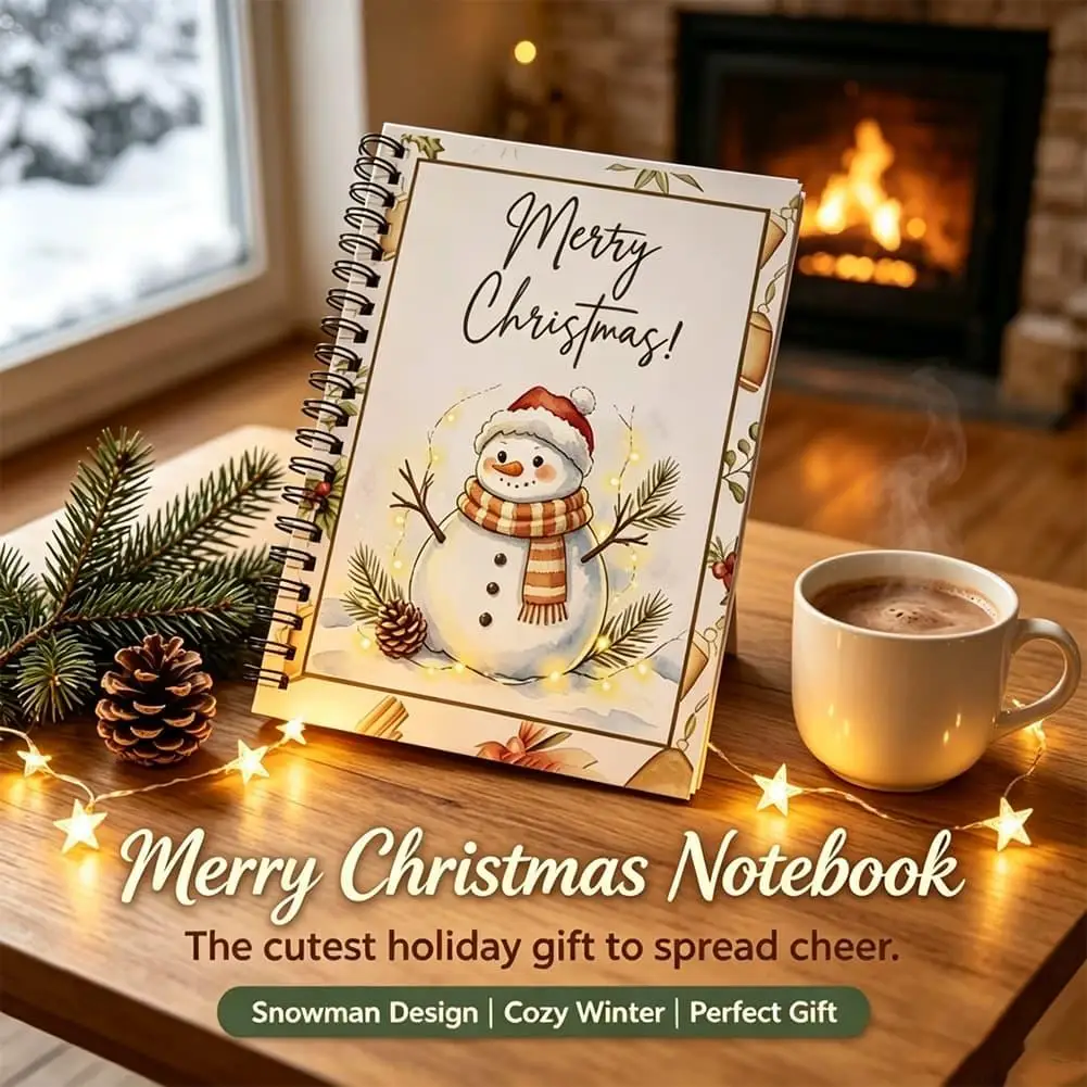 Christmas Writable Message Book Xmas Illustrated Notebook Secret Santa Gift Holiday Handwritten Wish Keepsake Christmas Gift