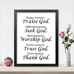 Every Moment Thank God Bible Verse Canvas Painting Posters Prints Wall Art Pictures Christian Religious Living Room Home Decor