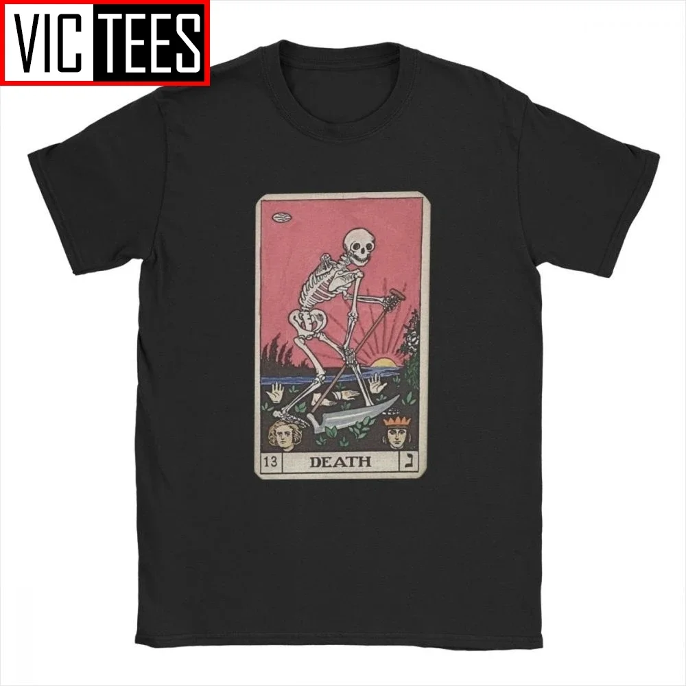 

Death Tarot T-Shirt for Men 100 Premium Cotton T Shirts Major Arcana Halloween Spooky Skeleton Creepy Tee Shirt Europe