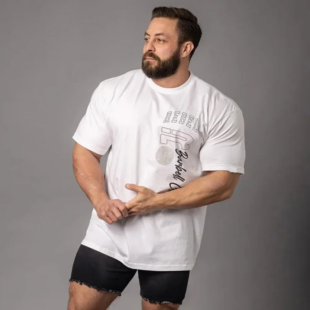 Summer Men\'s Printed T-shirt Crew Neck Short Sleeve Joggers Training Tee Gym Sports Casual T-shirt Oversize Men Woman T-shirt