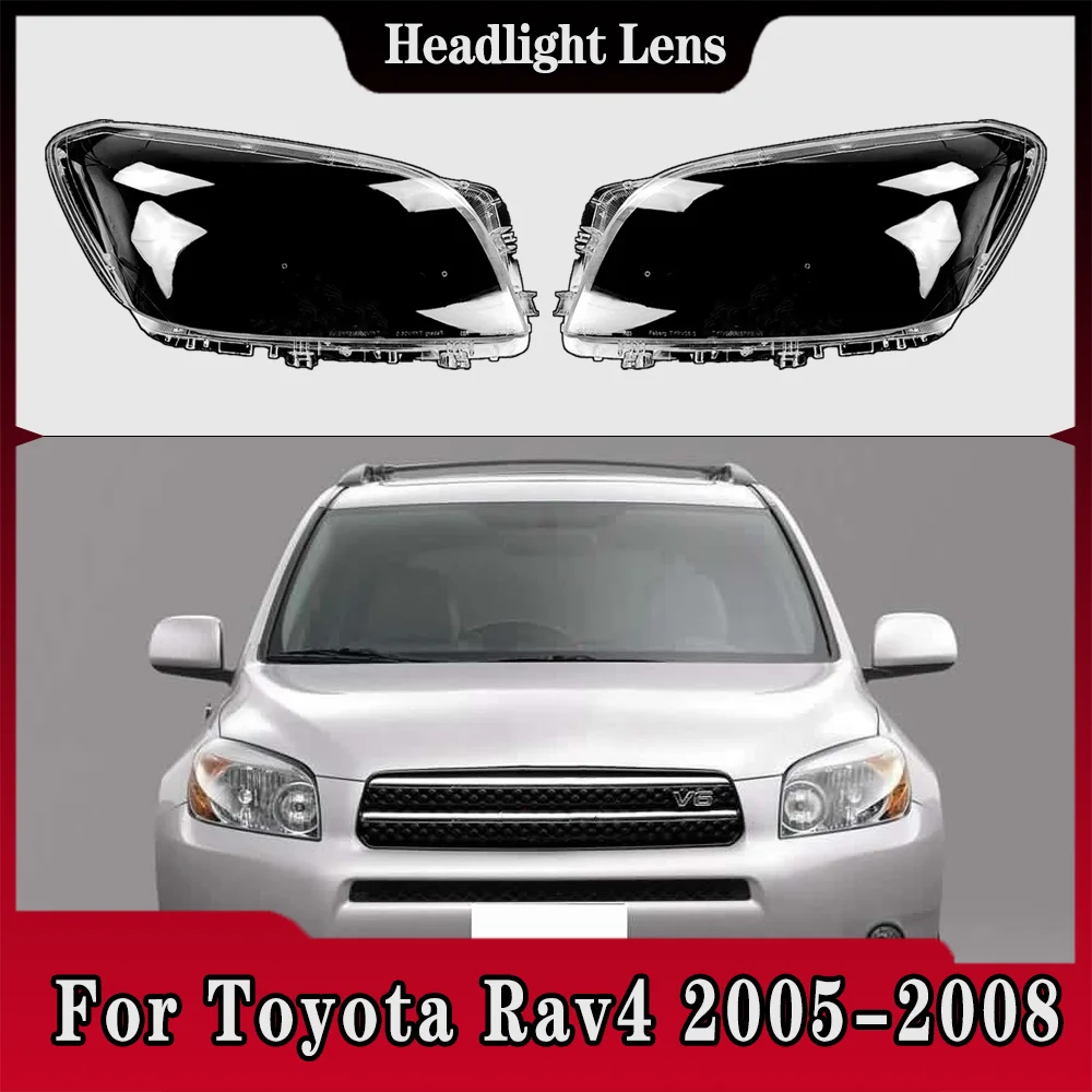 Car Front Headlight Cover Transparent Lampshade Plexiglass Replace Original Lens Shell For Toyota Rav4 2005 2006 2007 2008