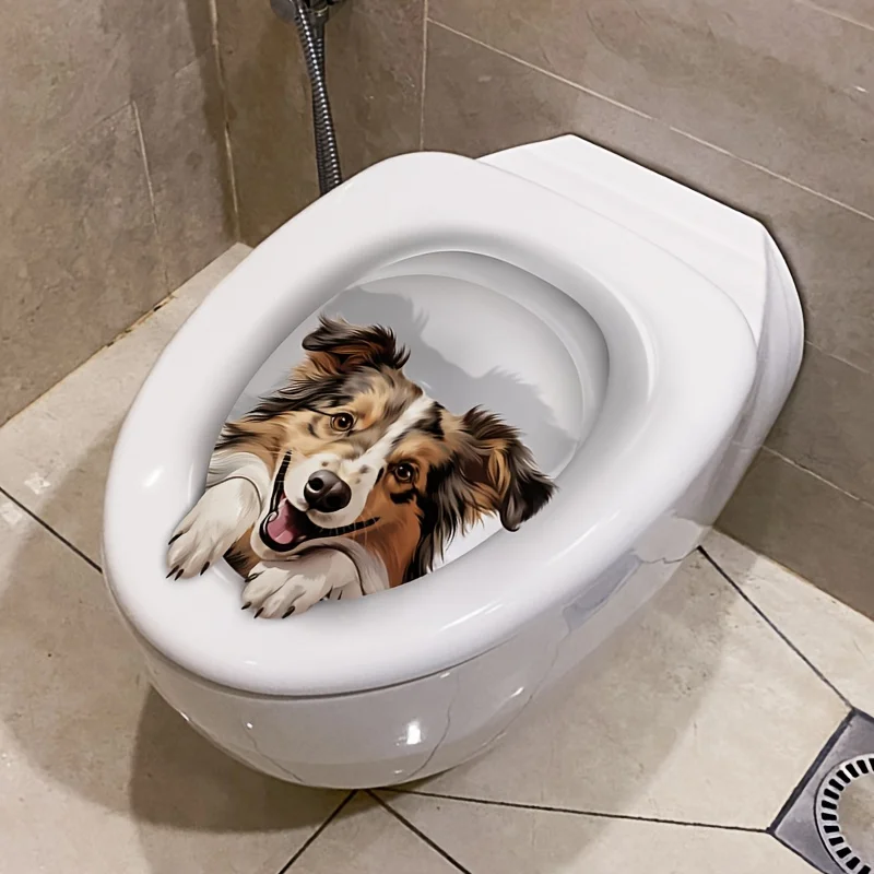 Beängstigende Katze Toiletten aufkleber DIY selbst klebende Toiletten deckel Aufkleber für Badezimmer Toilette Mode wasserdichte WC Wohnkultur – Detail 5