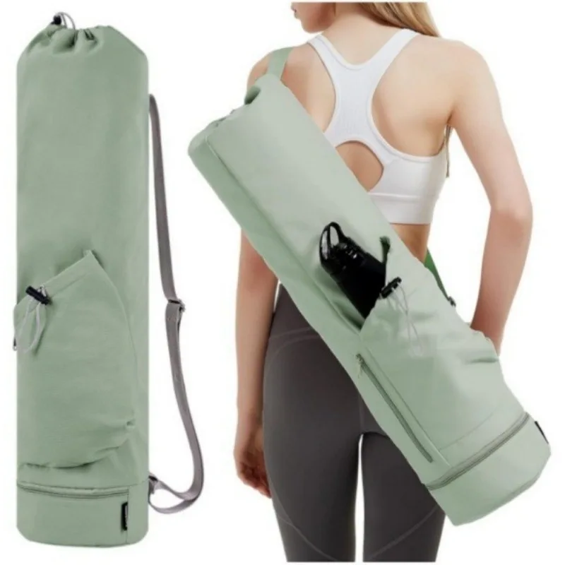 Moda cordão Yoga Mat com bolso garrafa de água para as mulheres, multifuncional saco de armazenamento, cinta esportiva