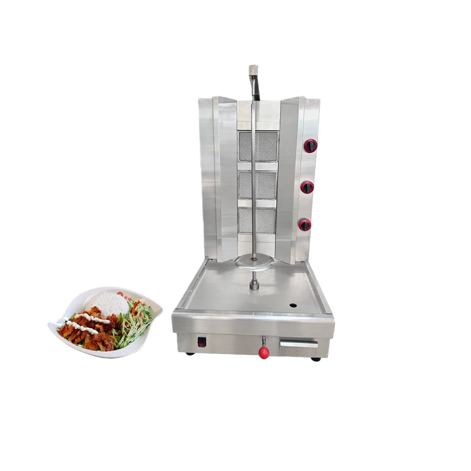 Gas2  3 4-Burner Turkey Doner Kebabs Machine Commercial Purposes Vertical Broiler Roasting Meat Gyro Shawarma Machine