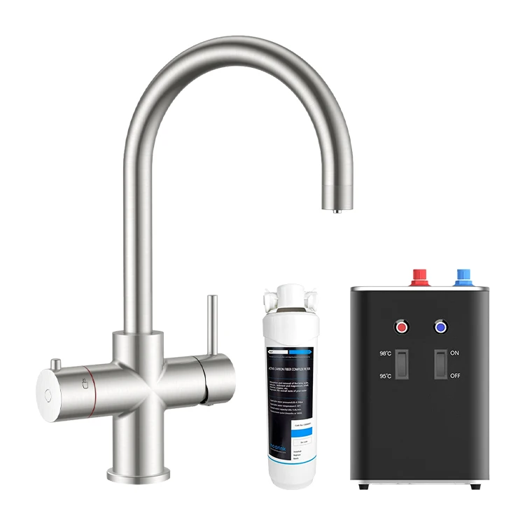 Iwater 4 in 1 Under Sink Purifier Purification Filter Instant Boiling Hot Drinking Water Boiler Dispenser Faucet for Kitchen