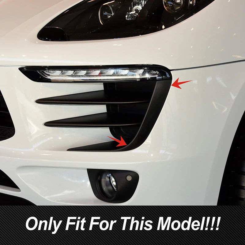 ألياف الكربون الجبهة مصباح الحاجبين الشارات الديكور غطاء الكسوة لبورش ماكان 2014-2017 سيارة التصميم الخارجي اكسسوارات