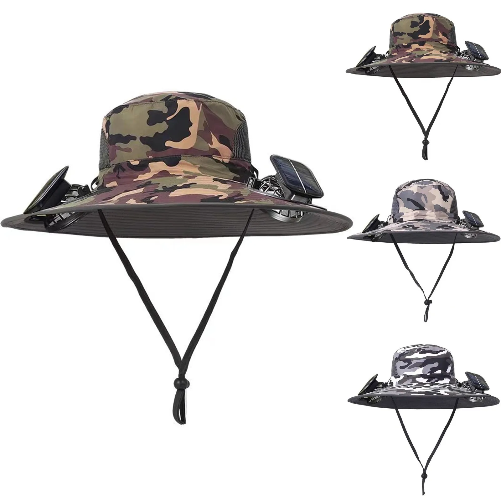 

2 Solar Fan Sun Hat with Solar Fan Waterproof USB Recharging Sun Bucket Hat Sun Protection Solar Powered Wide Brim Sun Hat Beach