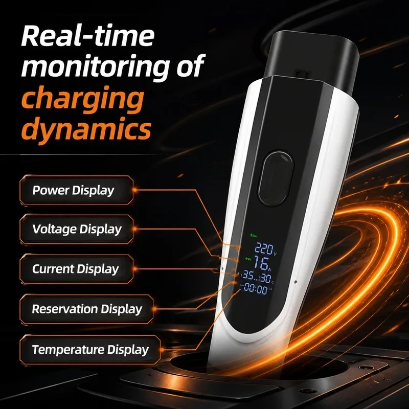 3.5KW ROMADA GB/T20234 EV Portable Charger 3M-20M Cable EVSE EU Plug Wallbox Adapter With Display Screen Safe Universal For EV