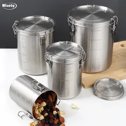 Stainless Steel Storage Jar Tea Sealed Jar Kitchen Storage Organizer Can Grain Storage Box Jar Food Grade