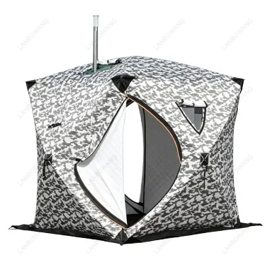 Winter Ice Fishing Tent Thickened Insulated Shelter with Special Mat Ice Fishing Hut Gear