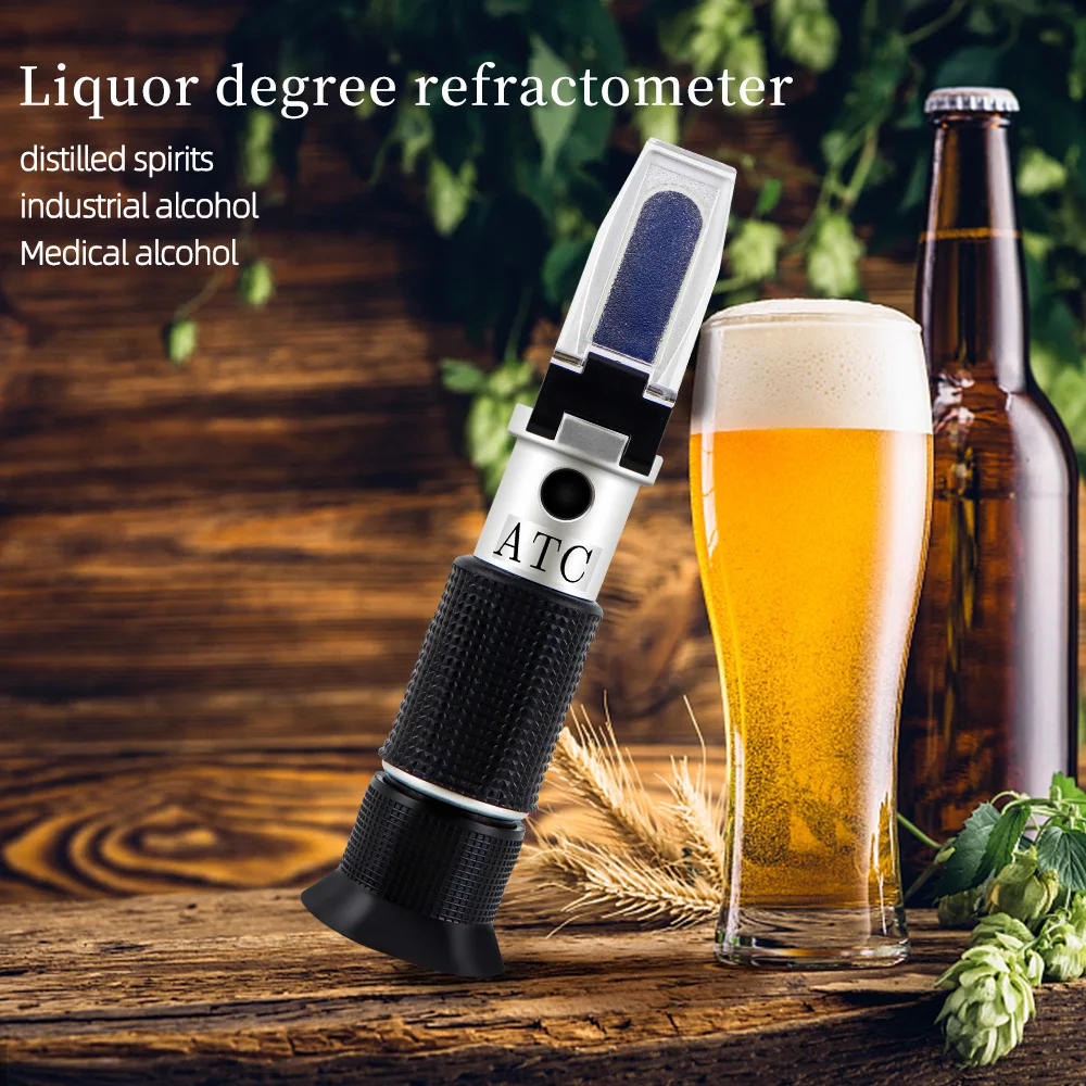 

HandHeld Alcohol Refractometer Liquor 0-80% Alcohol Content Tester Wine Concentration Tester Portable Alcoholometer with ATC