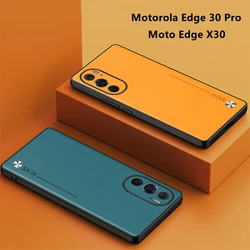 For Motorola Edge 30 Pro Case Luxury Leather Phone Cover For Moto EdgeX30 Edge 30Pro Case Stylish PU Silicone Shockproof Bumper
