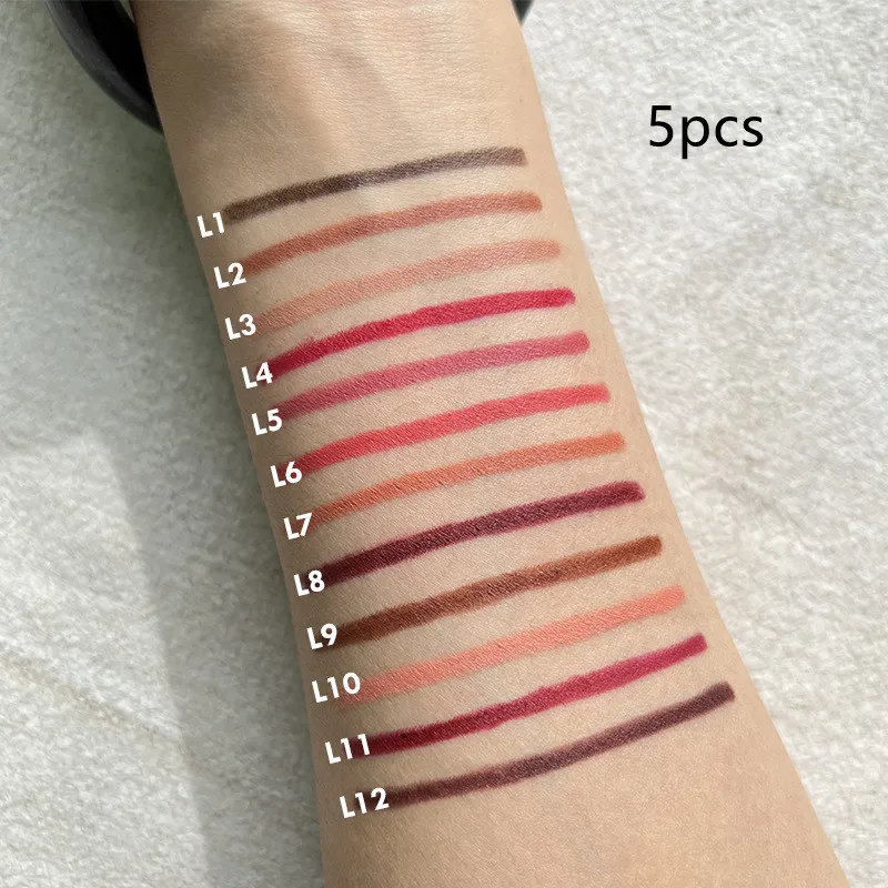 Creamy Lip Liner Private Label Long Lasting Waterproof Pencil Nude  Brown Pink Lip Liners Custom Logo Vegan Cruelty Free Makeup