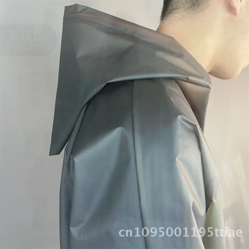 

Модный серый плащ из ЭВА, длинное прозрачное цельное пончо для всего тела для взрослых для мужчин и женщин, водонепроницаемое туристическое дождевик M L XL