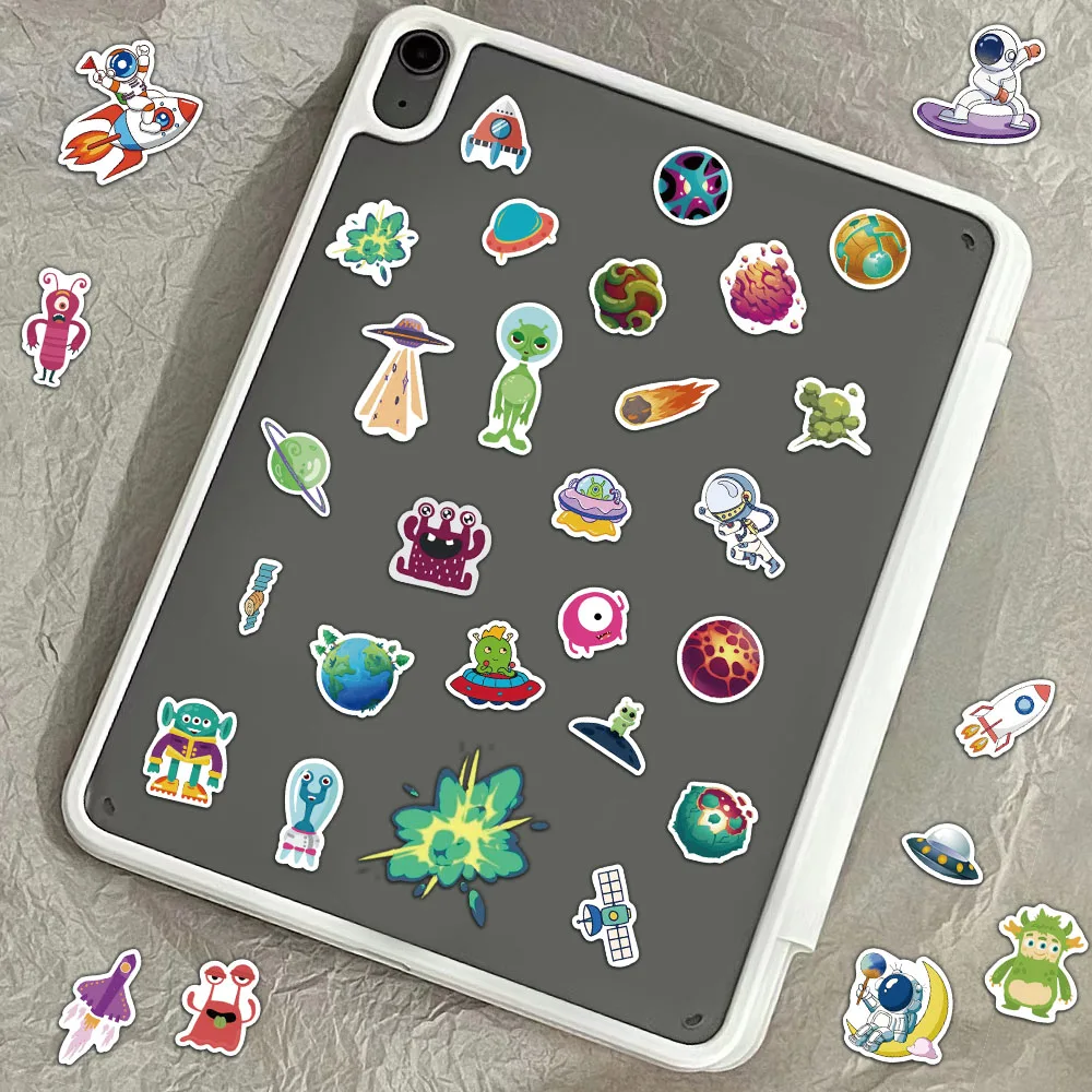 8PCS Space Imagination Collar Stickers Cartoon Cute Ins Style Notebook Decoration Waterproof Stickers