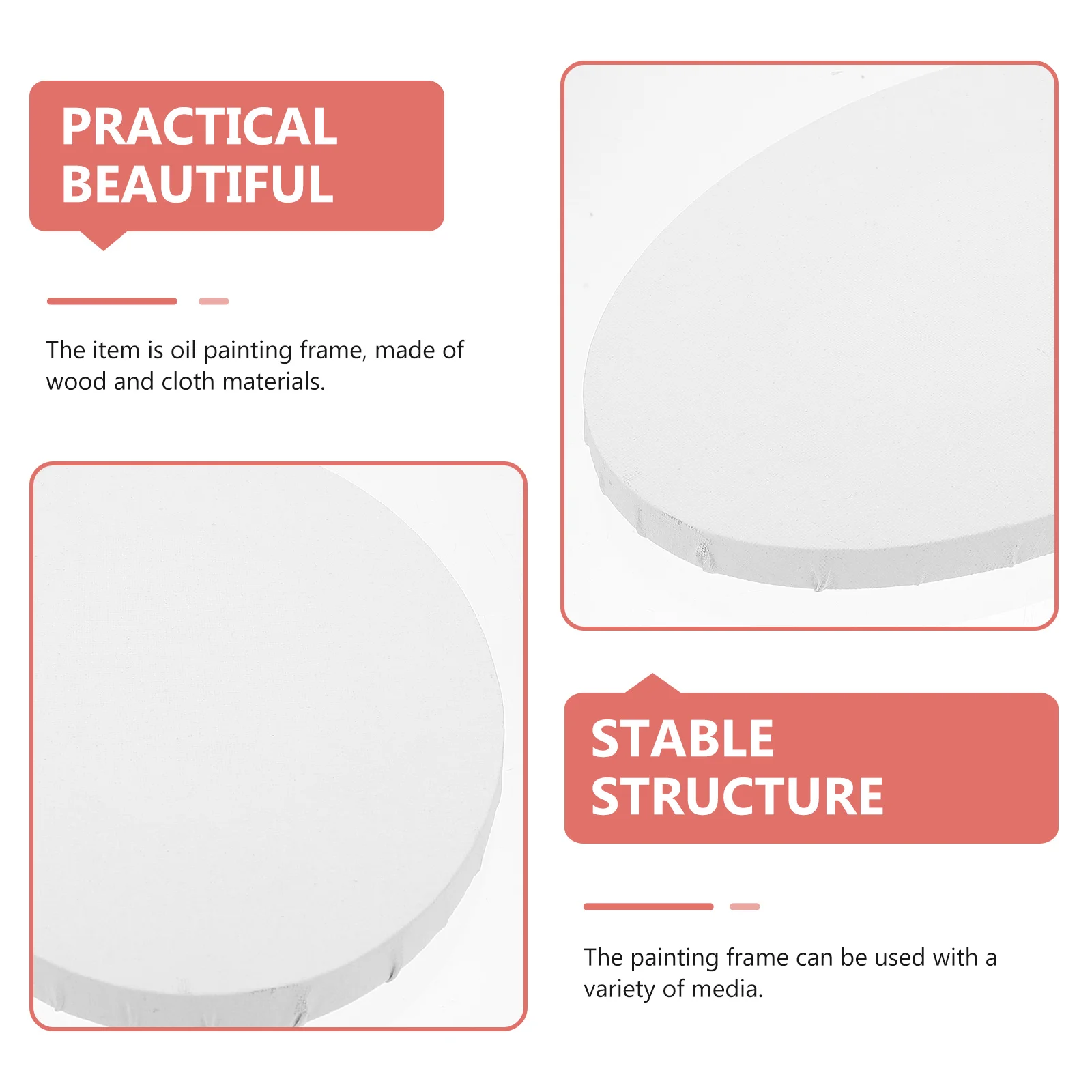 

Beginner Painter Supply Oval Canvas Student Tool Lightweight Easy Carry Store DIY Painting Experience