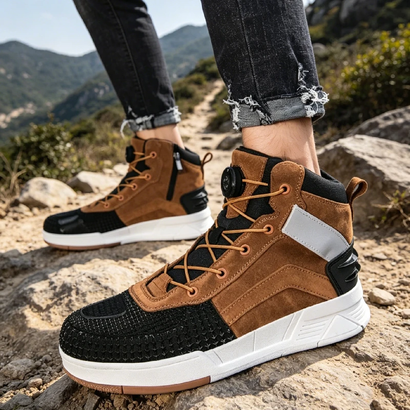 Motorcycle Gear Boots - Men Motorcycle boots Breathable Anti-fall Rider