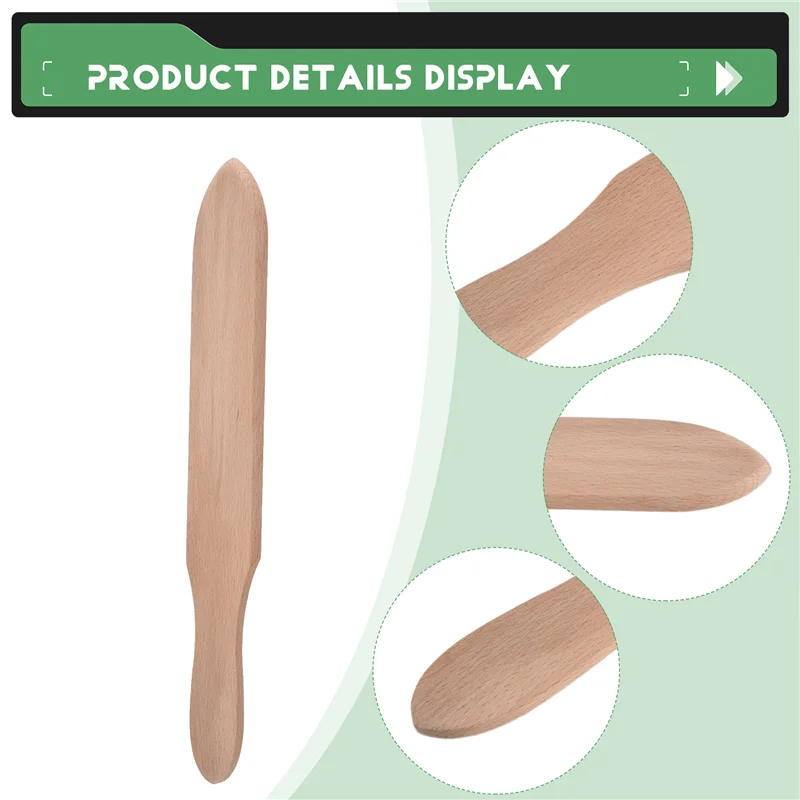 F-F 4 Piece Spatula Set Wooden T Sticks For Spreading Pancake Batter Wood Color Kitchen Tool Utensils For Uniform Crepe Maker