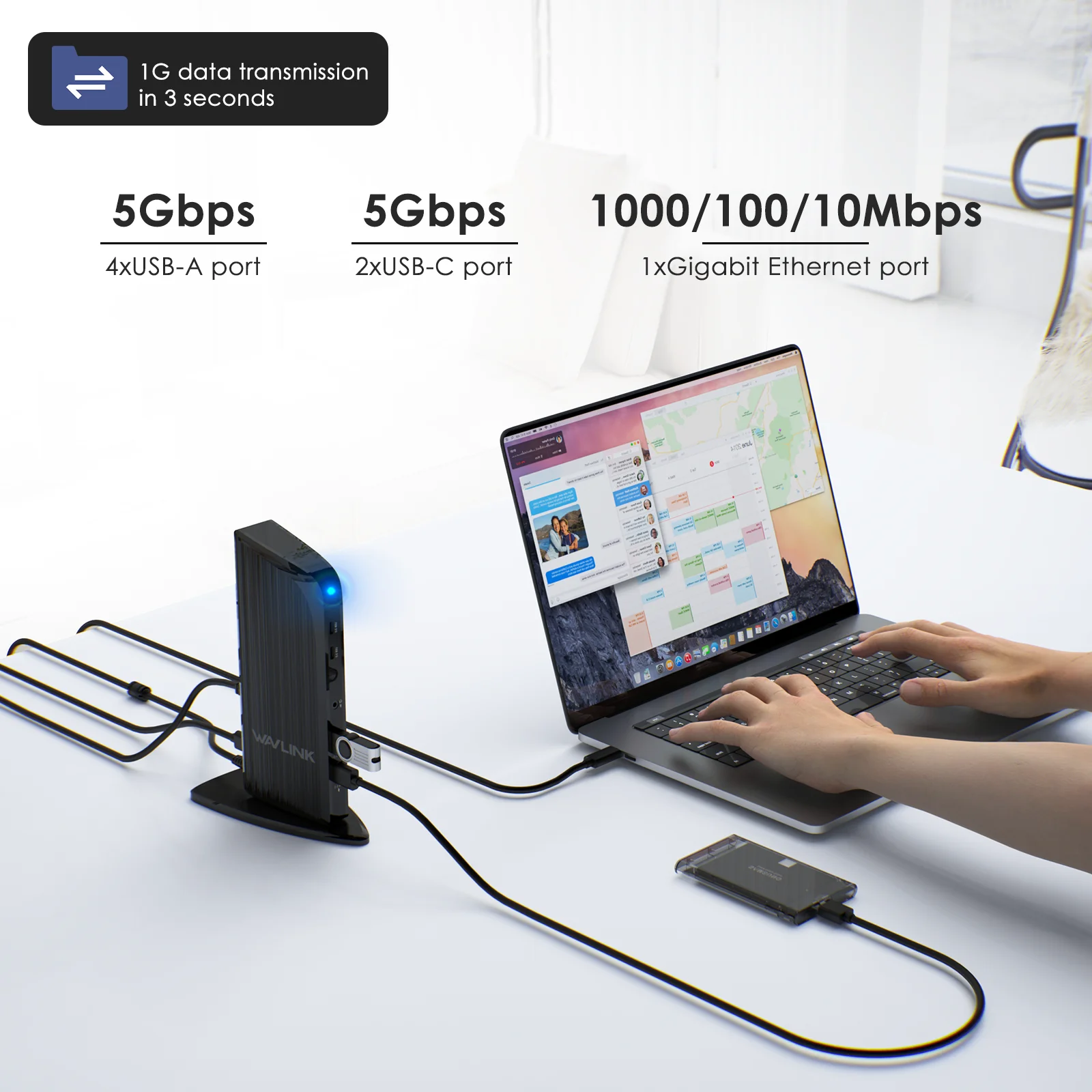 WAVLINK 13-In-1 USB C ドッキングステーション トリプルモニター