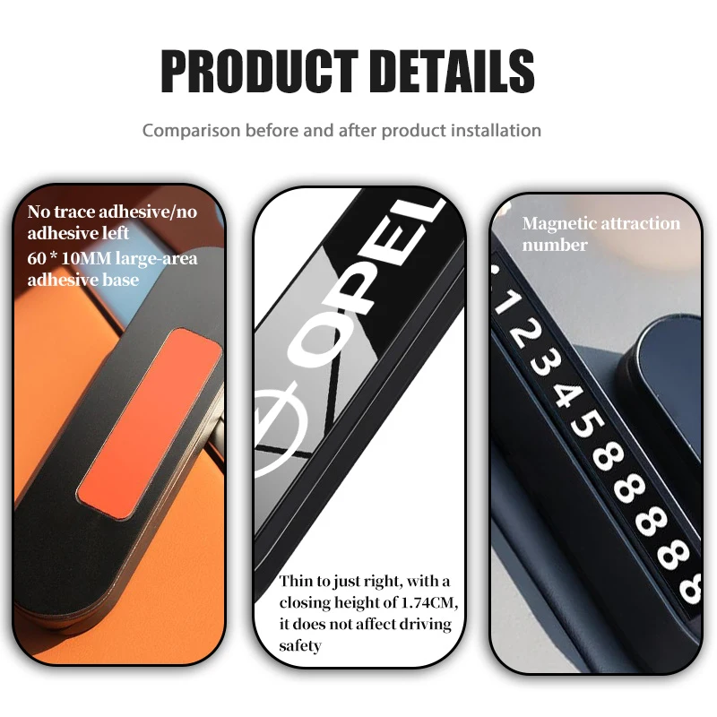 For Opel Car Styling Temporary Parking Card Plate Phone Number Auto Decoration Accessories OPC Astra J H G K Insignia Corsa D B