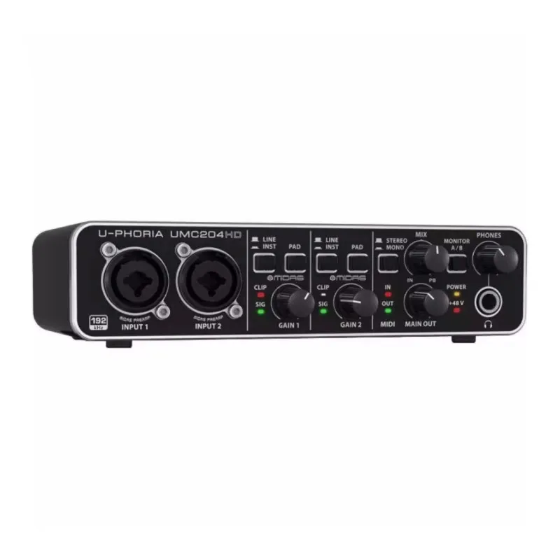 100% Original Behringer UMC204HD Audio Interface Sound Card Independent External Recording Sound Card For Live Broadcast