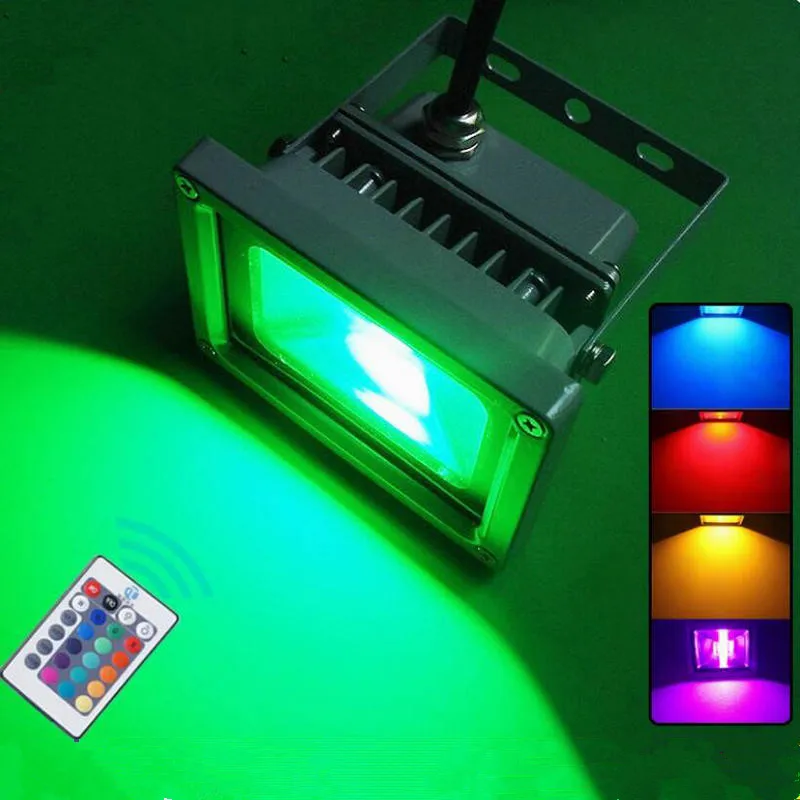 Projecteur LED Imperméable Conforme à la Norme IP65, Éclairage d'Extérieur, Idéal pour un Jardin ou une Rue, RVB, 10W