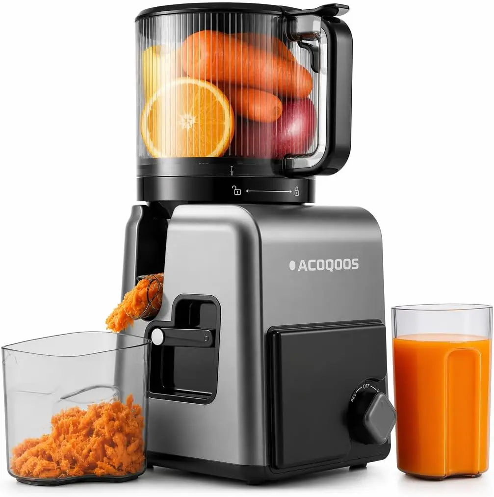 Cold Press Juicer Machine, 3-in-1 Slow Masticating Juicer with 6.5