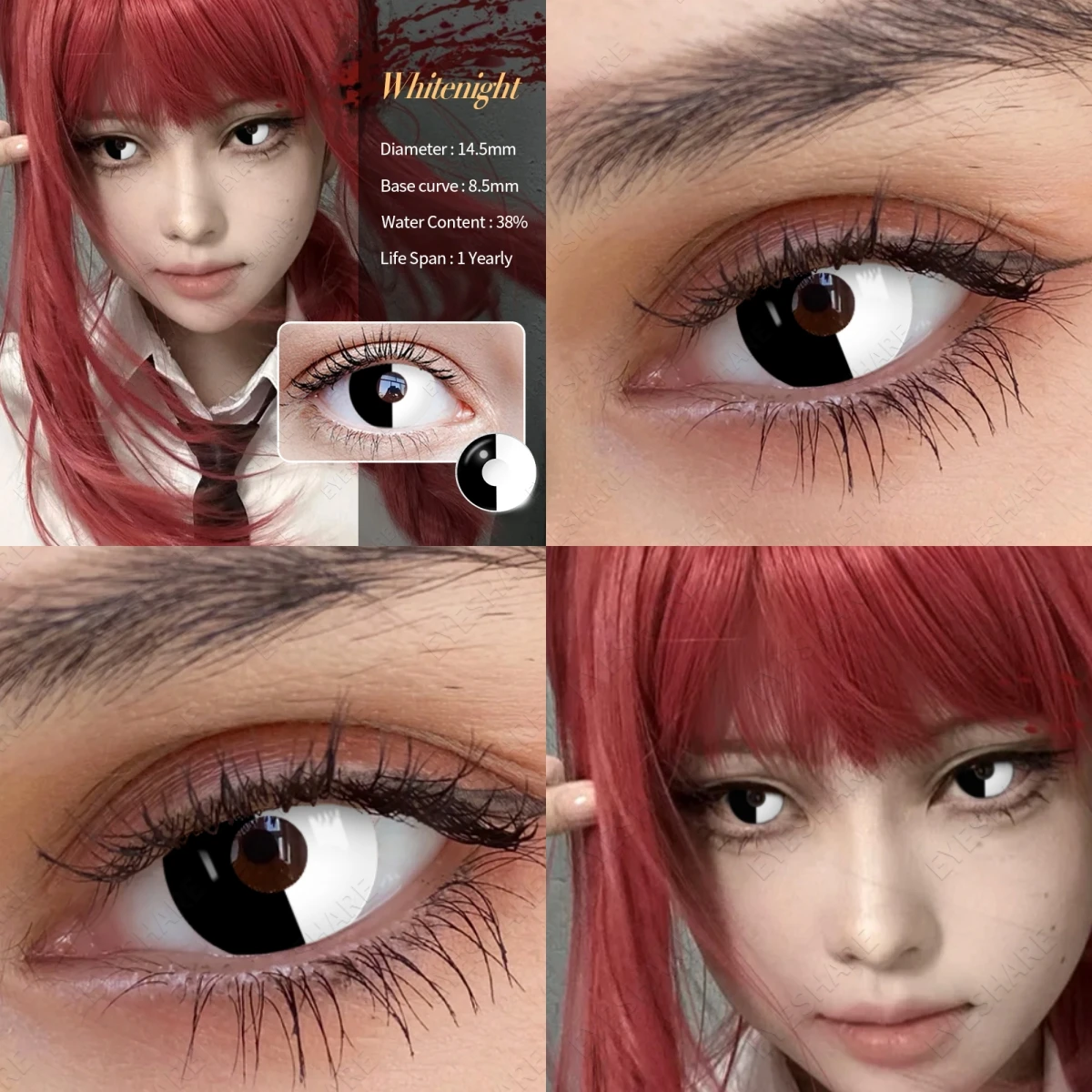 EYESHARE 1Pair Cute Cosplay Colored Contacts Lenses Hoshino Ai Pupil Lens  Anime Lens Halloween Cosmetic Blue Eyes Contact Lens