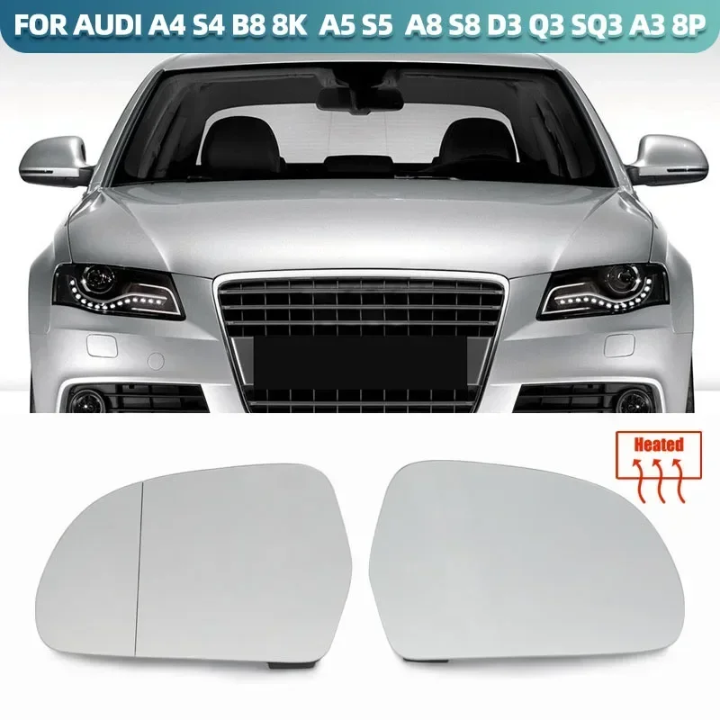 

Heated Side Mirror Glass For Audi A4 B8 2010 2011 2012 2013 2014 2015 Rear View Rearview Mirror Glass Door Wing Mirrors