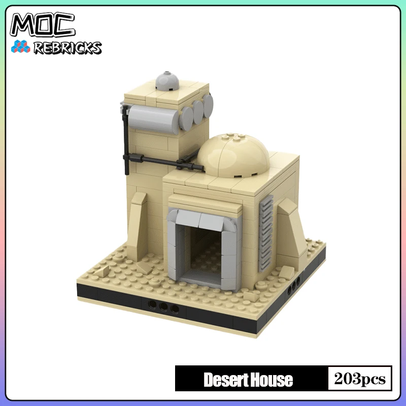 Famoso Street View MOC Desert House Modulo Pacchetto Building Block Modello Mattoni Set Originalità Giocattoli fai da te Regali di festa per bambini