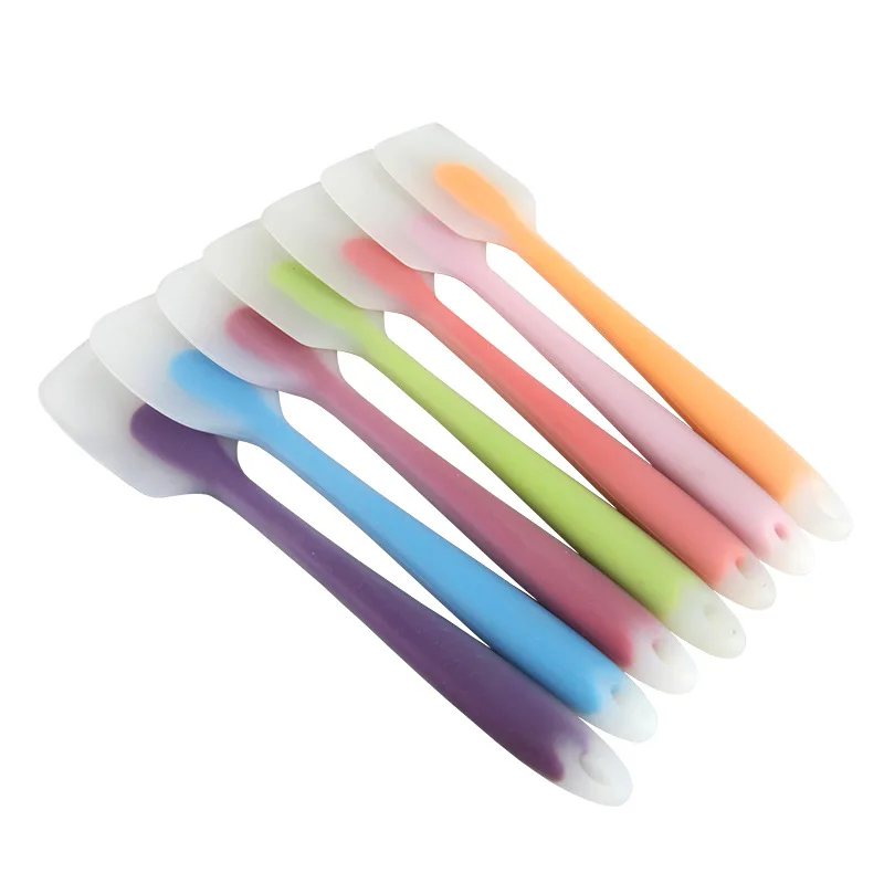 Heat Resistant Handle Silicone Spoon Scraper Spatula Ice Cream Cake Butter Mixer Stir For Kitchen Tool Utensil