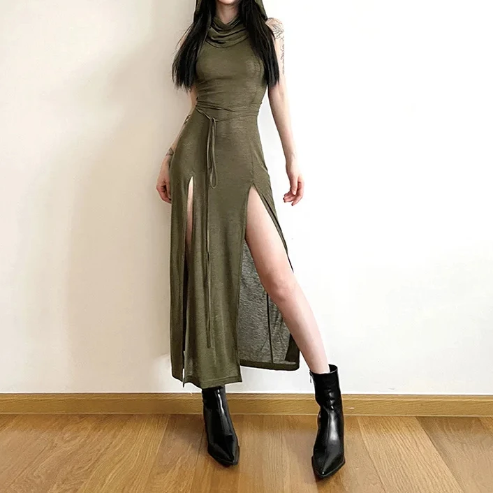 

Sexy Elegant That Dress Summer Fashion 2024 Summer Fashion New Hooded Loose Hem Split Personality Casual